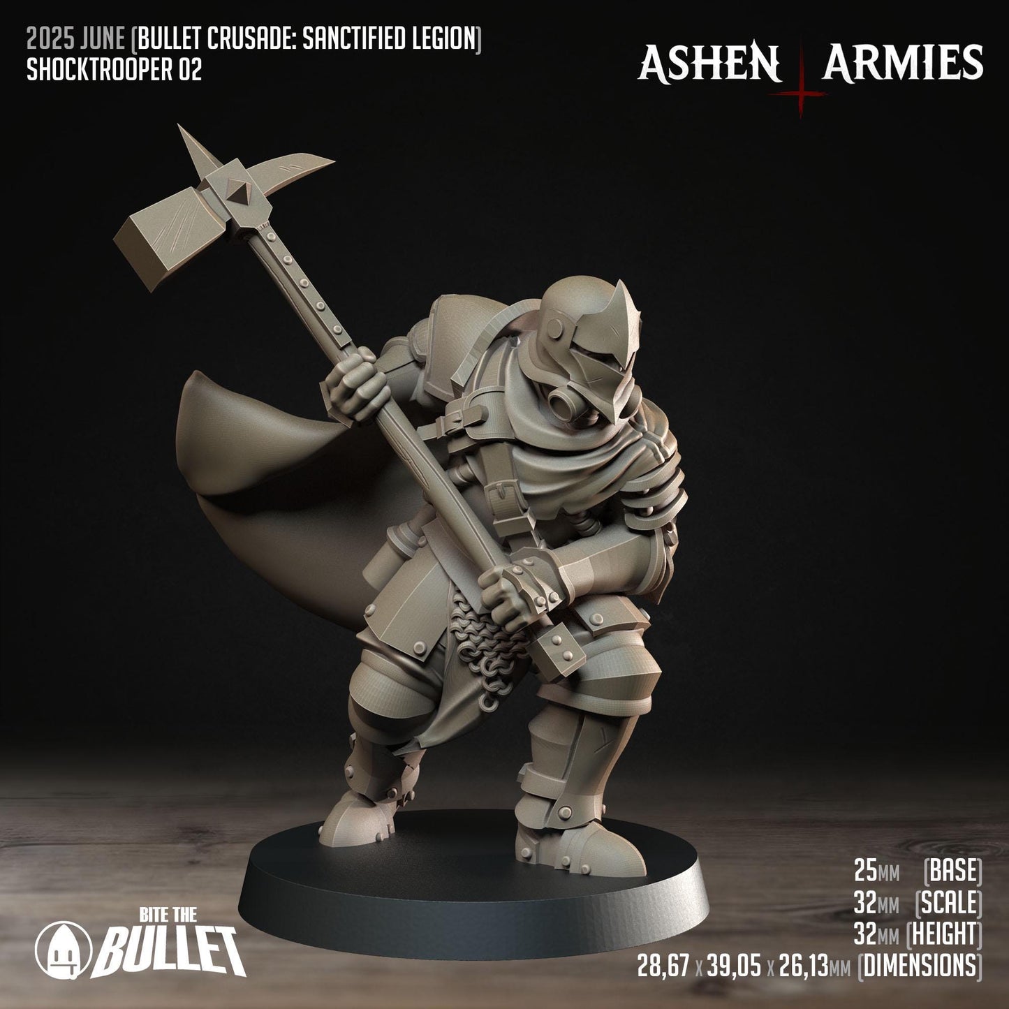 Shocktroopers | Bullet Crusade: Sanctified Legion | Bite The Bullet | 35mm Scale | Resin Printed Tabletop RPG Miniature Figures