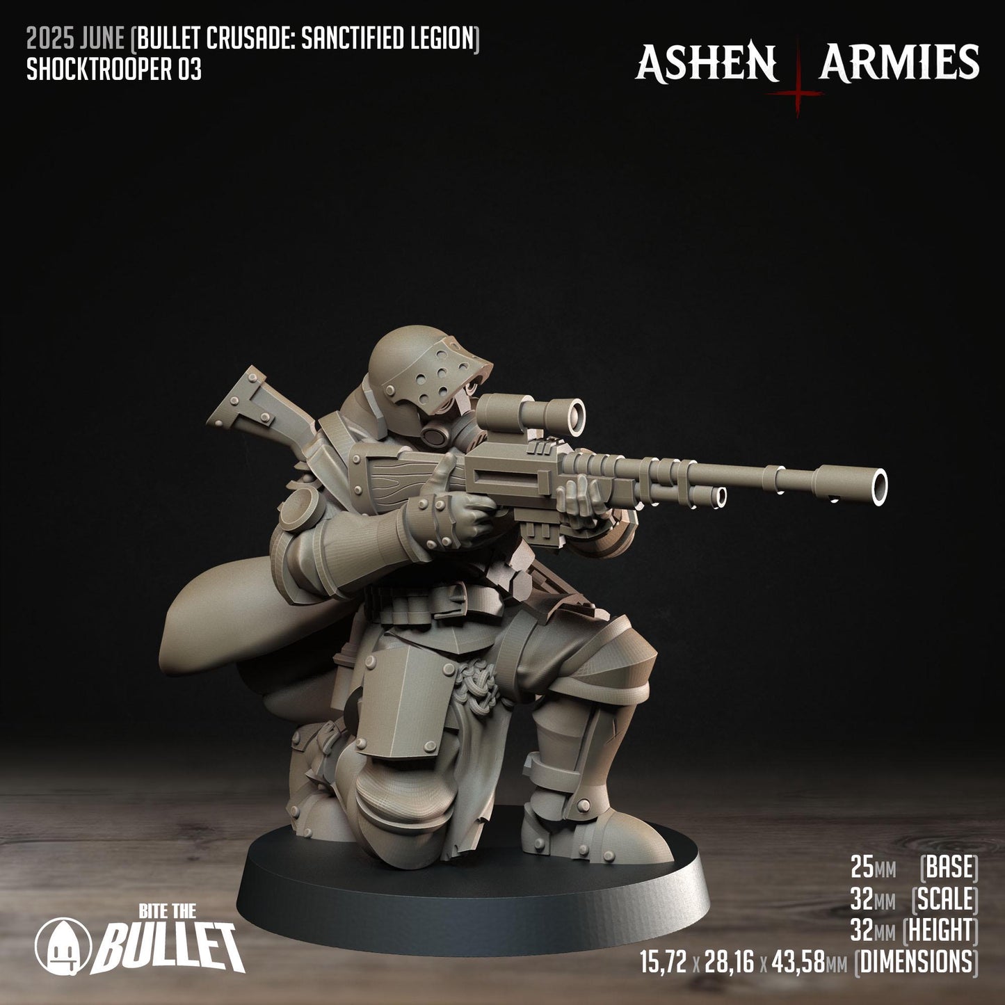 Shocktroopers | Bullet Crusade: Sanctified Legion | Bite The Bullet | 35mm Scale | Resin Printed Tabletop RPG Miniature Figures