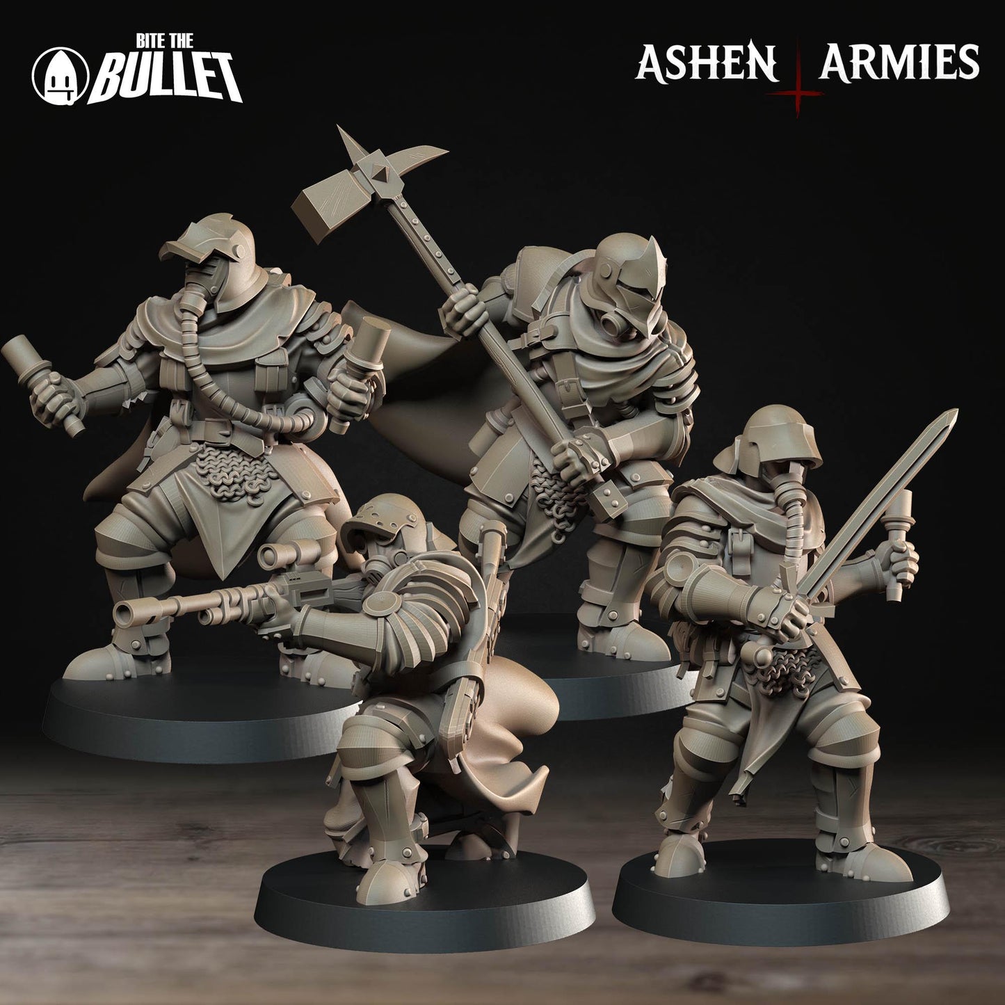 Shocktroopers | Bullet Crusade: Sanctified Legion | Bite The Bullet | 35mm Scale | Resin Printed Tabletop RPG Miniature Figures