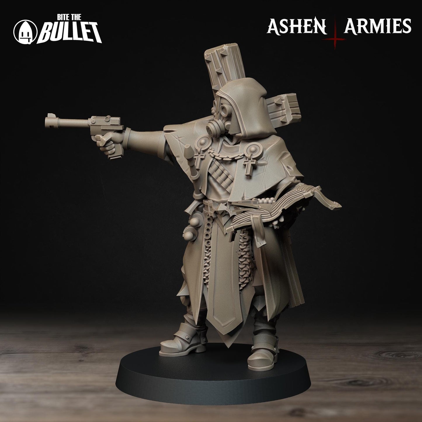 Trench Cleric | Bullet Crusade: Sanctified Legion | Bite The Bullet | 35mm Scale | Resin Printed Tabletop RPG Miniature Figures