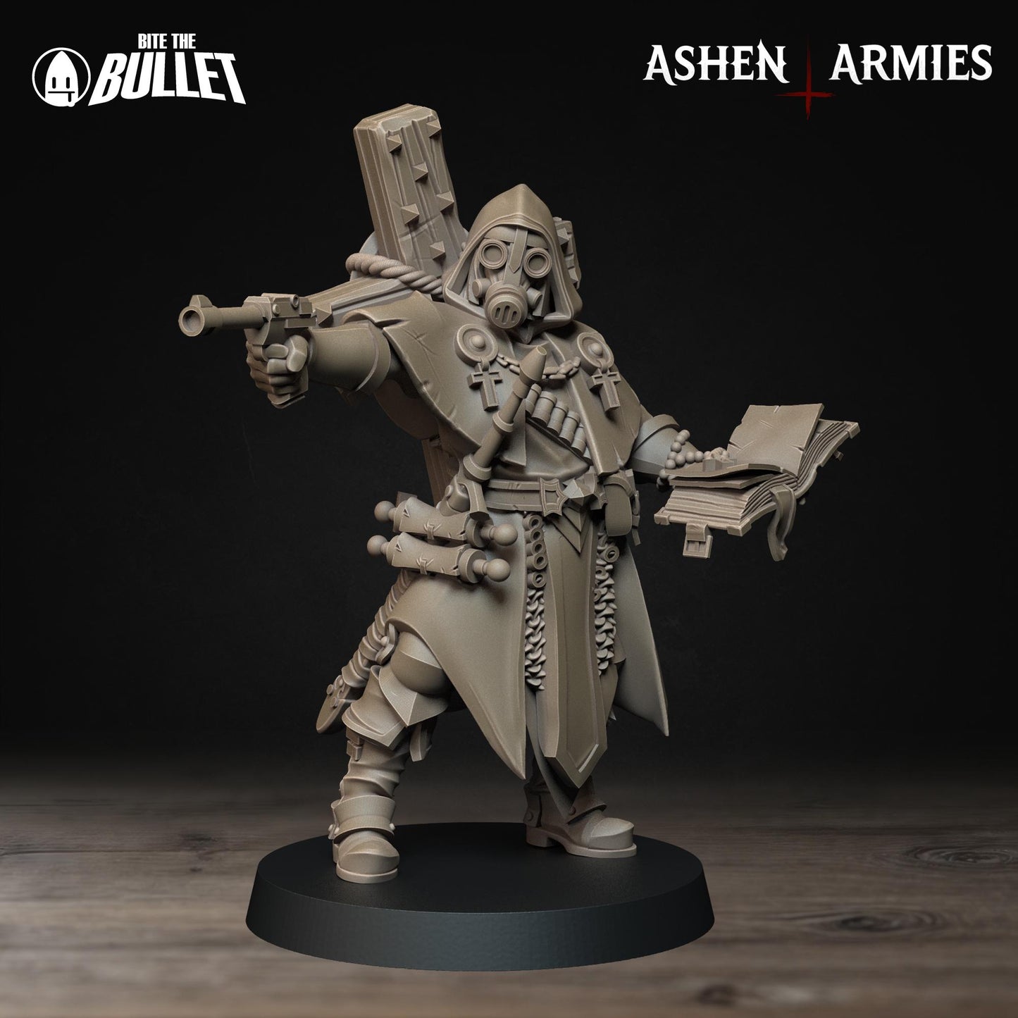Trench Cleric | Bullet Crusade: Sanctified Legion | Bite The Bullet | 35mm Scale | Resin Printed Tabletop RPG Miniature Figures