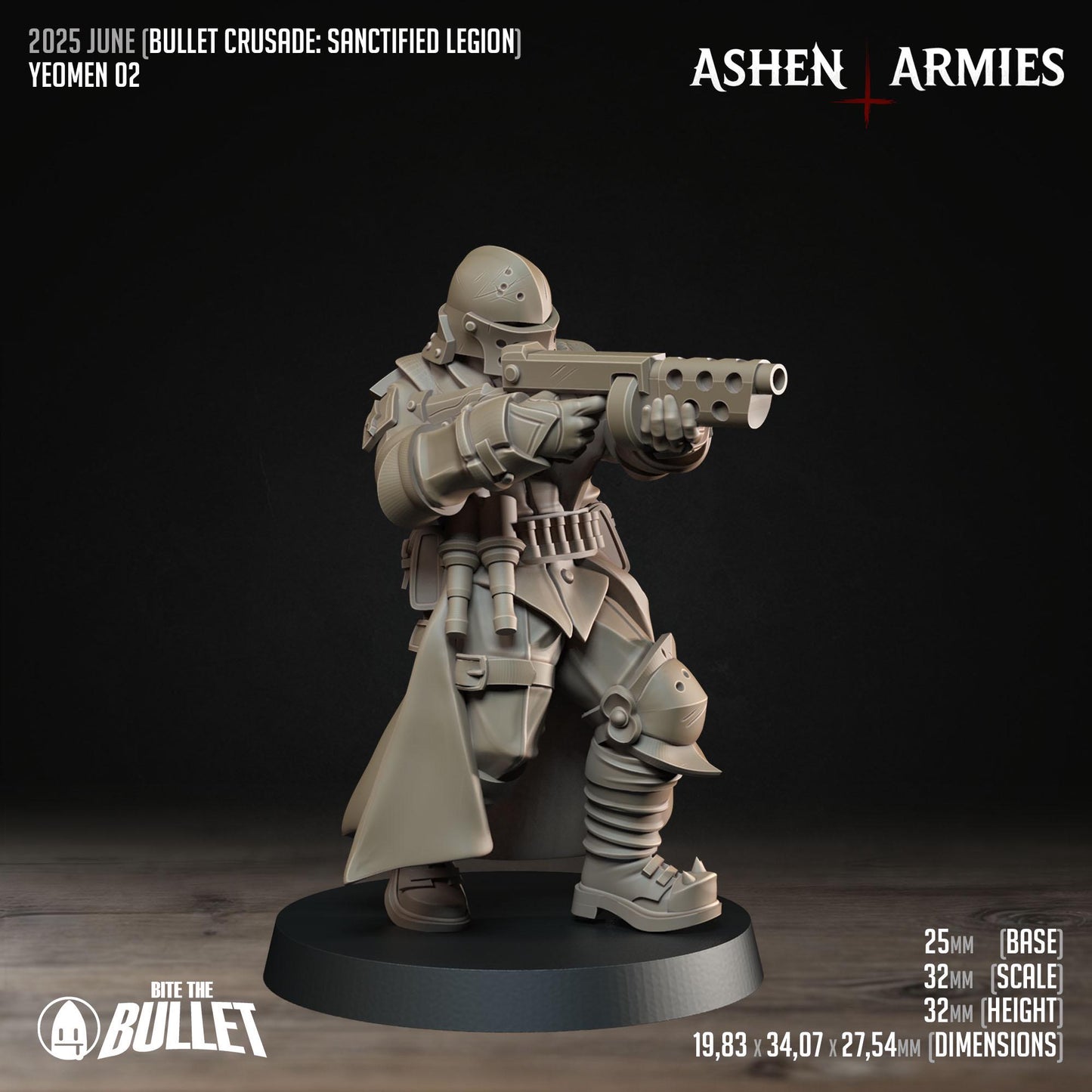 Yeomen | Bullet Crusade: Sanctified Legion | Bite The Bullet | 35mm Scale | Resin Printed Tabletop RPG Miniature Figures