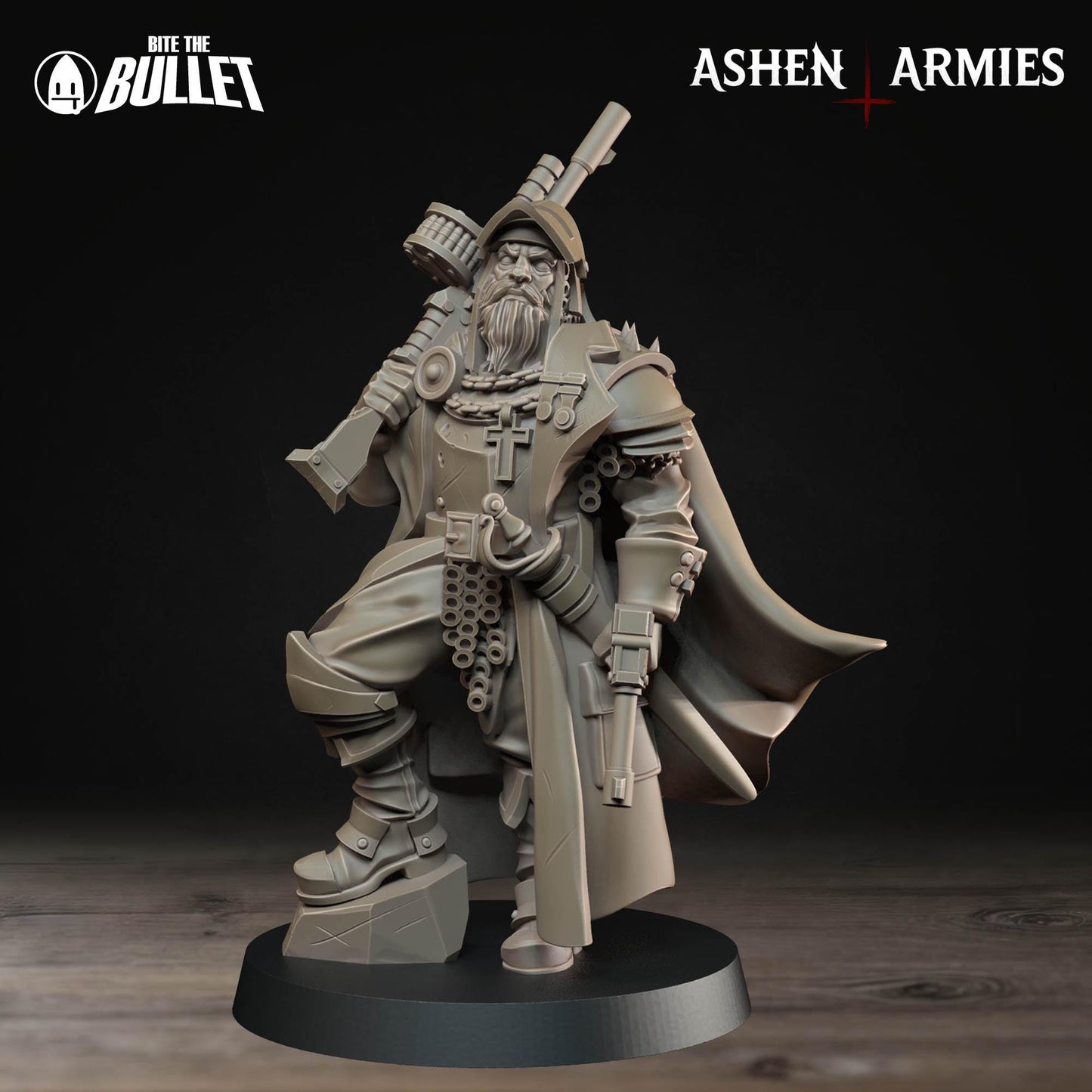 Lieutenant | Bullet Crusade: Sanctified Legion | Bite The Bullet | 35mm Scale | Resin Printed Tabletop RPG Miniature Figures