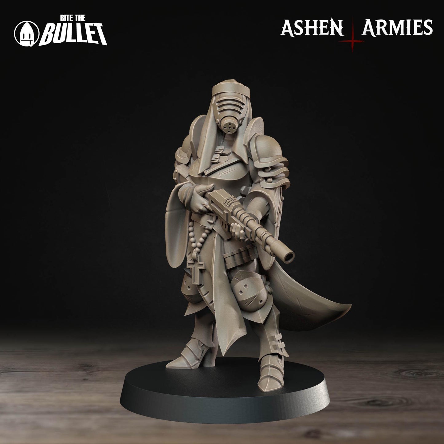 Sniper Priest - Rifle | Bullet Crusade: Sanctified Legion | Bite The Bullet | 35mm Scale | Resin Printed Tabletop RPG Miniature Figures