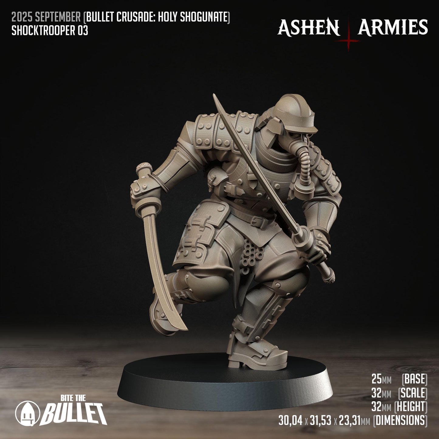 Shocktroopers | Bullet Crusade: Holy Shogunate | Bite The Bullet | 35mm Scale | Resin Printed Tabletop RPG Miniature Figures