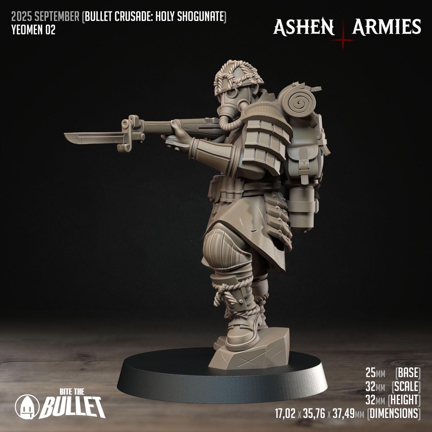 Yeomen | Bullet Crusade: Holy Shogunate | Bite The Bullet | 35mm Scale | Resin Printed Tabletop RPG Miniature Figures