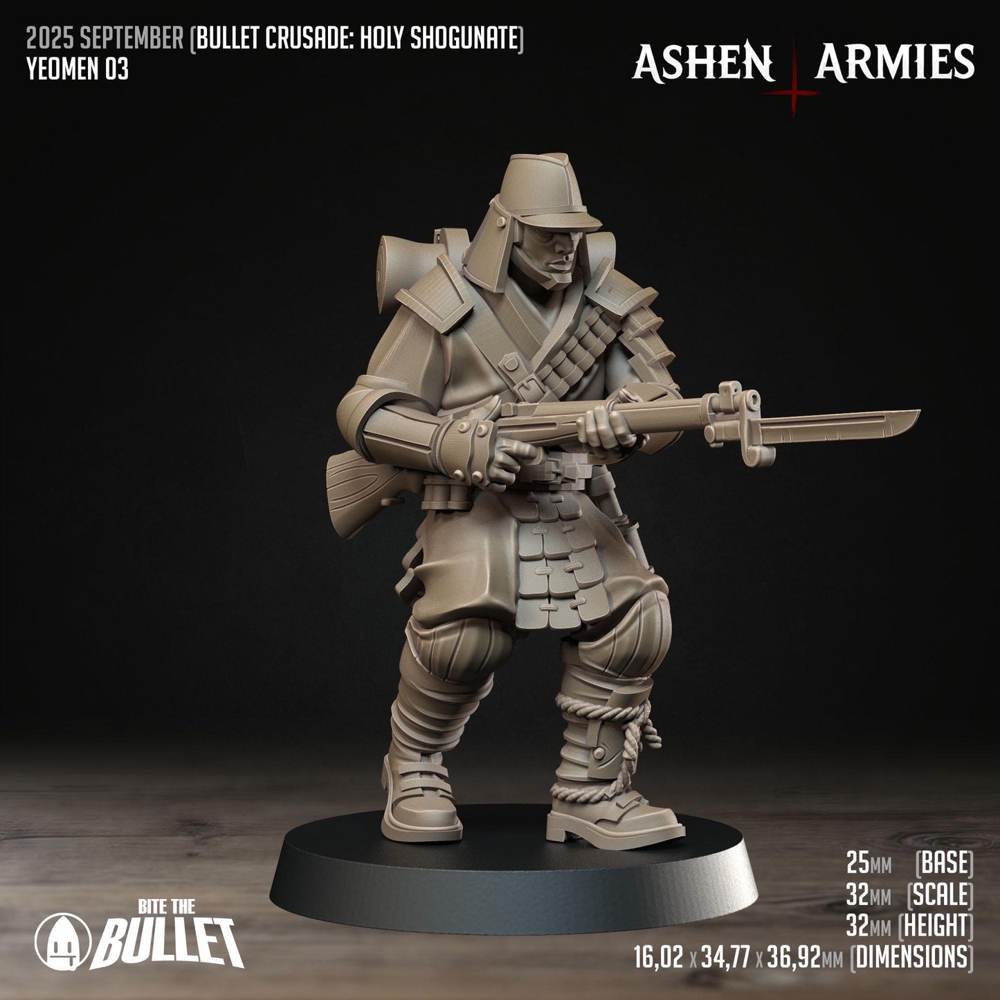 Yeomen | Bullet Crusade: Holy Shogunate | Bite The Bullet | 35mm Scale | Resin Printed Tabletop RPG Miniature Figures