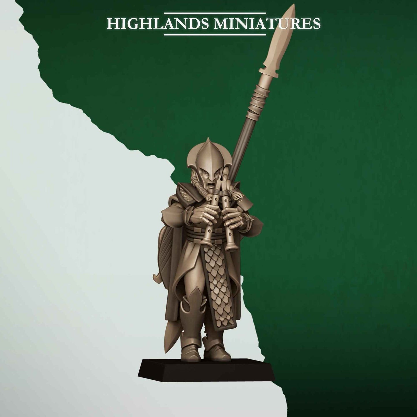 Feral Spearmen | Feral Elves | Highlands Miniatures | 32mm Scale Resin Tabletop RPG Figures for Roleplaying and Wargaming