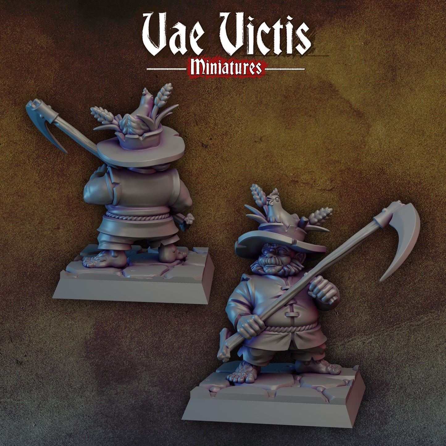 Halfling Farmer | Vae Victis Miniatures | 32mm Scale Resin Printed Tabletop RPG Figures for Tabletop Roleplaying or Wargaming