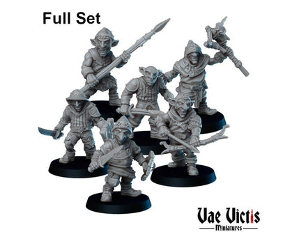 Goblin Soldier Set (6 Minis) | Vae Victis Miniatures | Archer | Spear | Resin | Tabletop | Miniatures | TTRPG | DND | 5E
