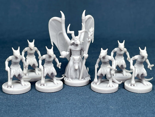 Kobold Set (7 Minis) | MZ4250 | 28mm | Soldier | Warrior | Chief | Resin | Tabletop | Miniatures | TTRPG | DND | 5E