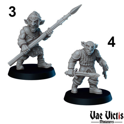 Goblin Soldier Set (6 Minis) | Vae Victis Miniatures | Archer | Spear | Resin | Tabletop | Miniatures | TTRPG | DND | 5E