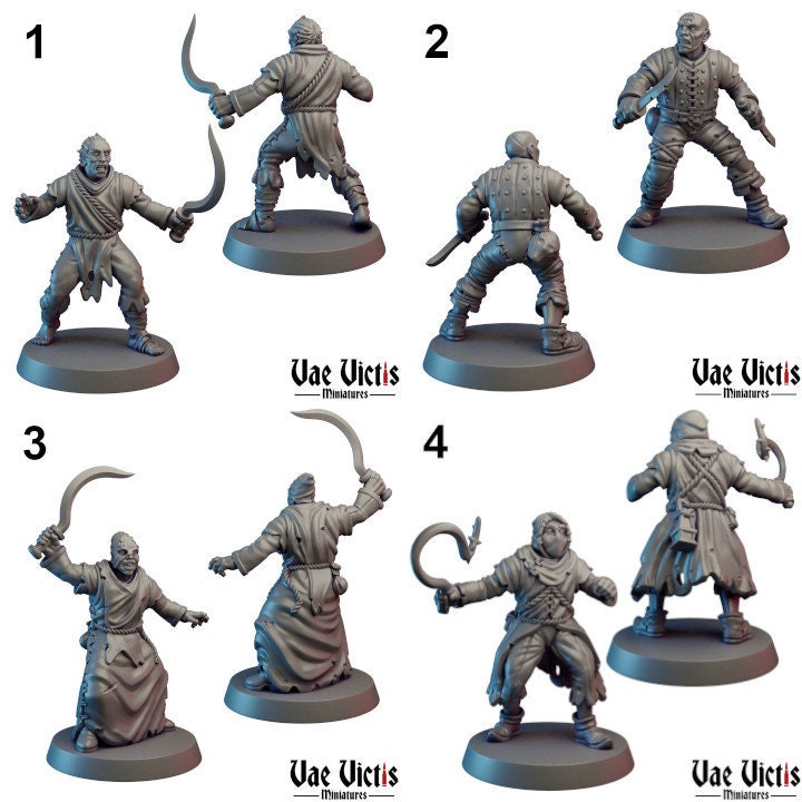 Cultist Set (11 Minis) | Vae Victis Miniatures | Archer | Spear | Resin | Tabletop | Miniatures | TTRPG | DND | 5E