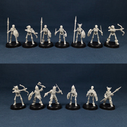 Skeleton Soldier Set (13 Minis) | Vae Victis Miniatures | Archer | Spear | Resin | Tabletop | Miniatures | TTRPG | DND | 5E