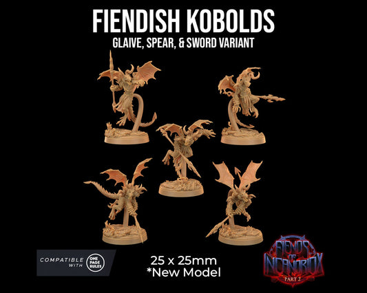 Fiendish Kobolds | Dragon Trappers Lodge | Fiends of Incandriox | 32mm | Resin | Tabletop | Miniatures | TTRPG | DND | 5E | OPR