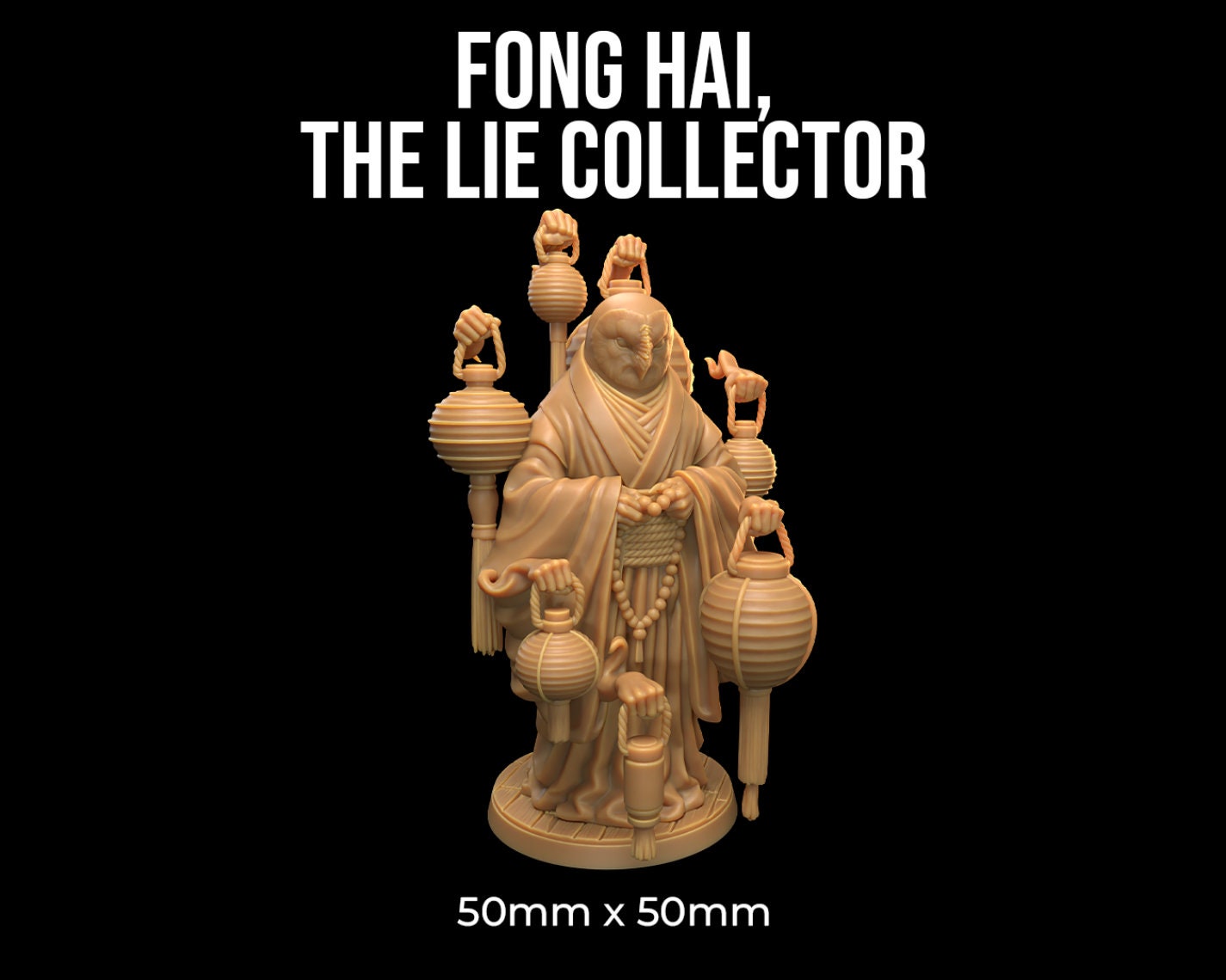Fong Hai, The Lie Collector | Dragon Trappers Lodge | Mini | One Page Rules | 32mm | Resin | Tabletop | Miniatures | TTRPG | DND | 5E
