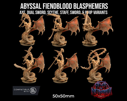 Abyssal Fiendblood Blasphemers | Dragon Trappers Lodge | Fiends of Incandriox | 32mm | Resin | Tabletop | Miniatures | TTRPG | DND | 5E