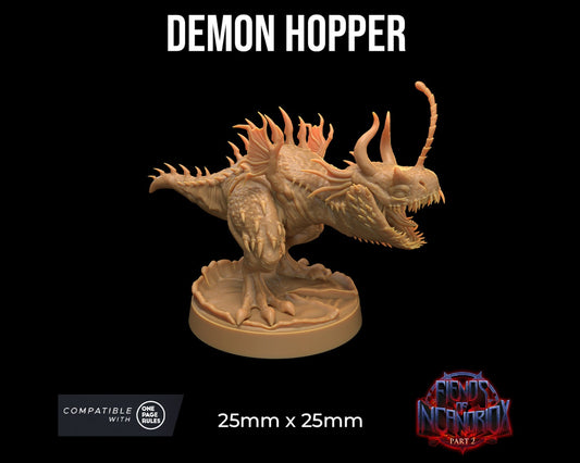Demon Hopper | Dragon Trappers Lodge | Fiends of Incandriox | 32mm | Resin | Tabletop | Miniatures | TTRPG | DND | 5E | OPR | Dinosaur