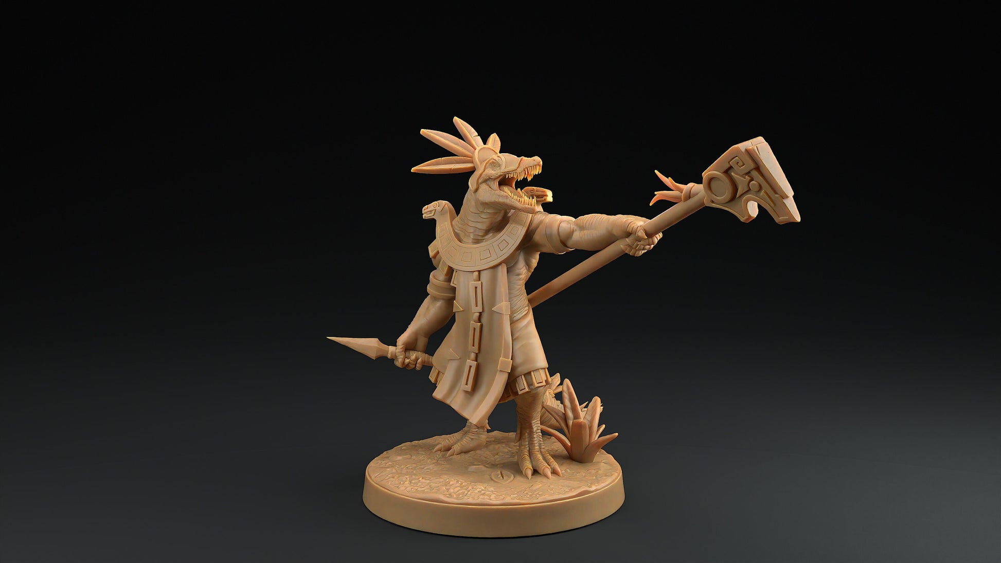 Spino Saurians | Dragon Trappers Lodge | Mini | One Page Rules | 32mm | Resin | Tabletop | Miniatures | TTRPG | DND | 5E | OPR | Dinosaur