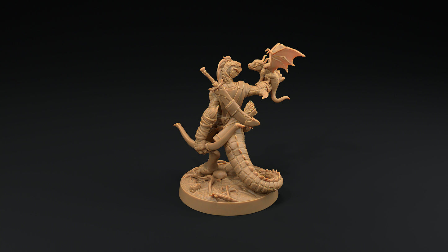 Aela Greenscale | Dragon Trappers Lodge | One Page Rules | 32mm | Resin Printed Tabletop RPG Figures | DND | 5E |