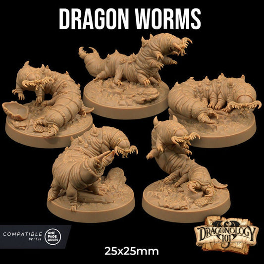 Dragon Worms | Dragon Trappers Lodge | Monster | One Page Rules | 32mm | Resin Printed Tabletop RPG Figures | DND | 5E |