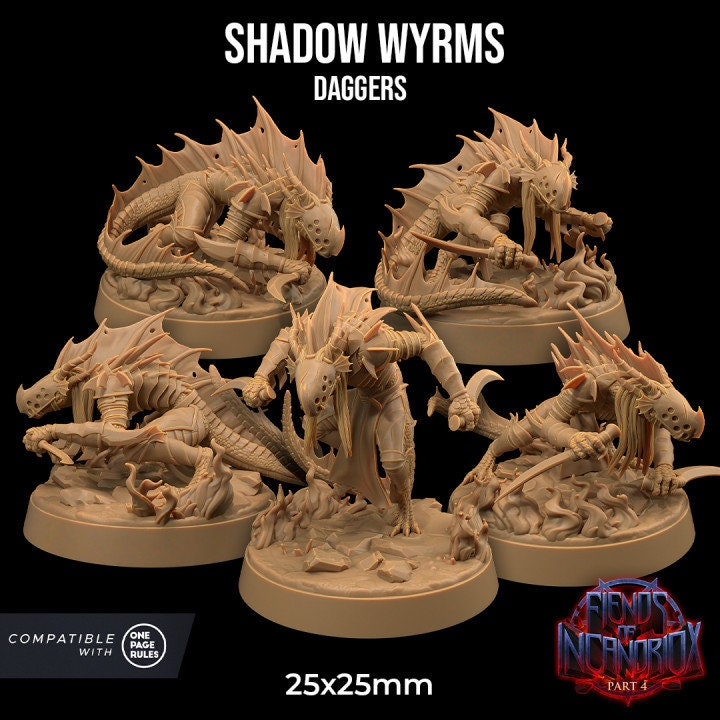 Shadow Wyrm Dagger | Dragon Trappers Lodge | Demon | Devil | One Page Rules | 32mm | Resin Printed Tabletop RPG Figures | DND | 5E |