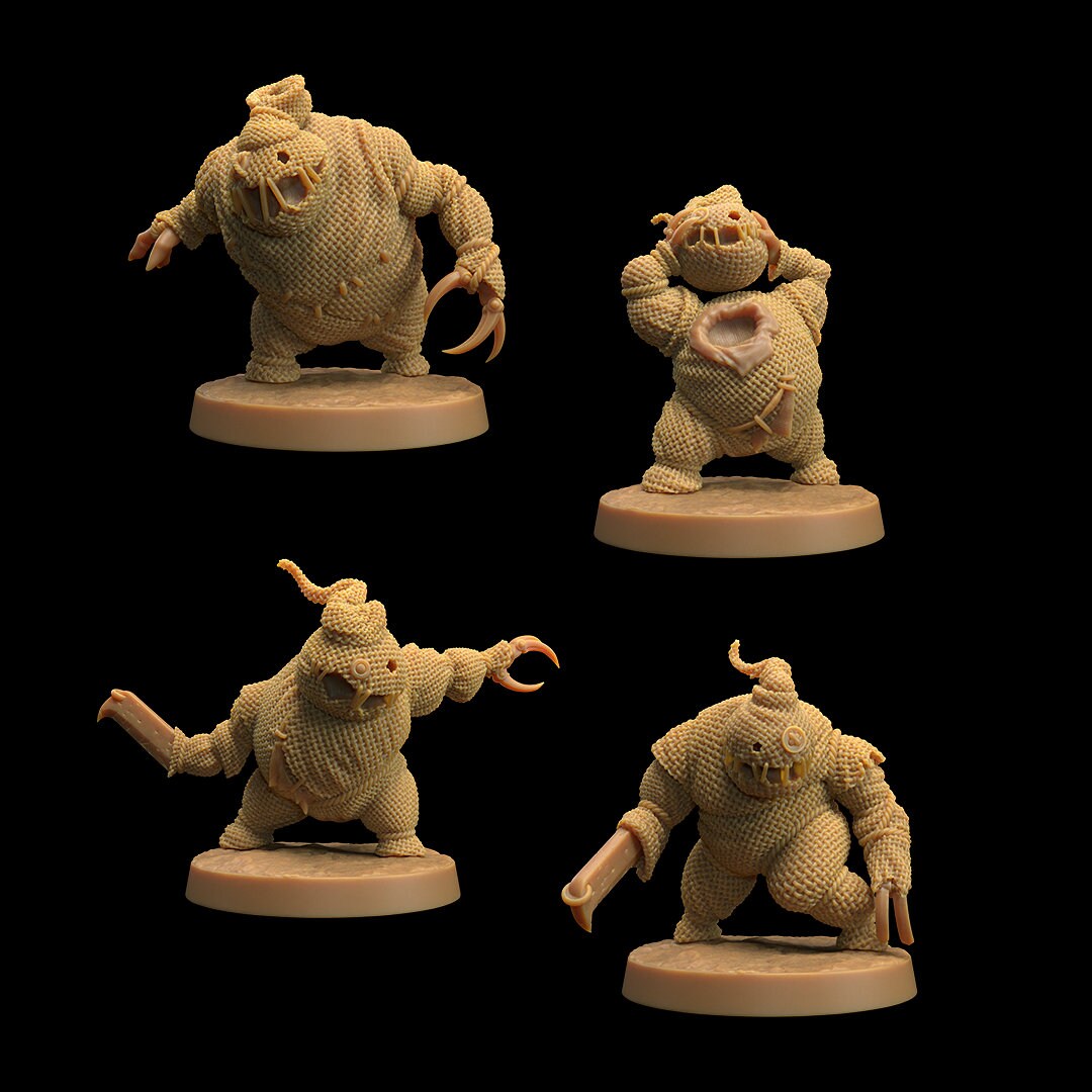 Burlap Monsters | Dragon Trappers Lodge | Minions | One Page Rules | 32mm | Resin Printed Tabletop RPG Figures | DND | 5E | Halloween