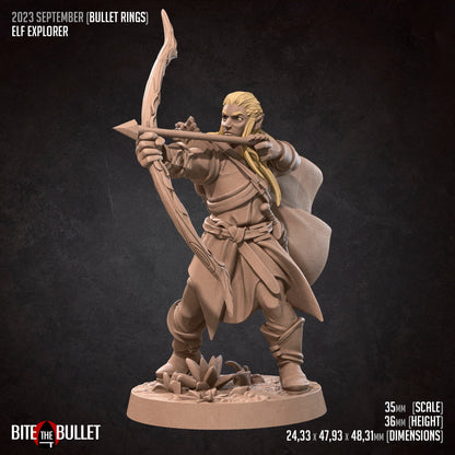 Elf Explorer | Bite The Bullet | 35mm Scale | Resin Printed Tabletop RPG Miniature Figures | DND | 5E