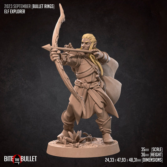Elf Explorer | Bite The Bullet | 35mm Scale | Resin Printed Tabletop RPG Miniature Figures | DND | 5E
