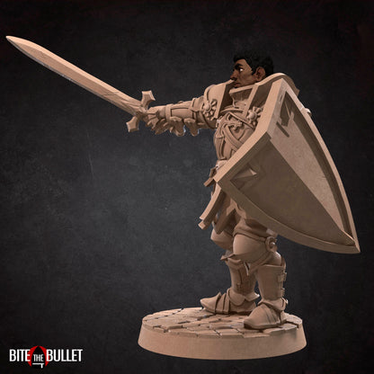 Hero Paladin | Bite The Bullet | 35mm Scale | Resin Printed Tabletop RPG Miniature Figures | DND | 5E