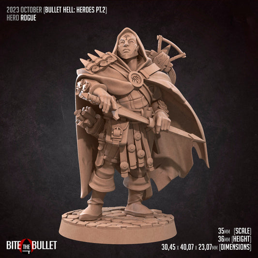 Hero Rogue | Bite The Bullet | 35mm Scale | Resin Printed Tabletop RPG Miniature Figures | DND | 5E