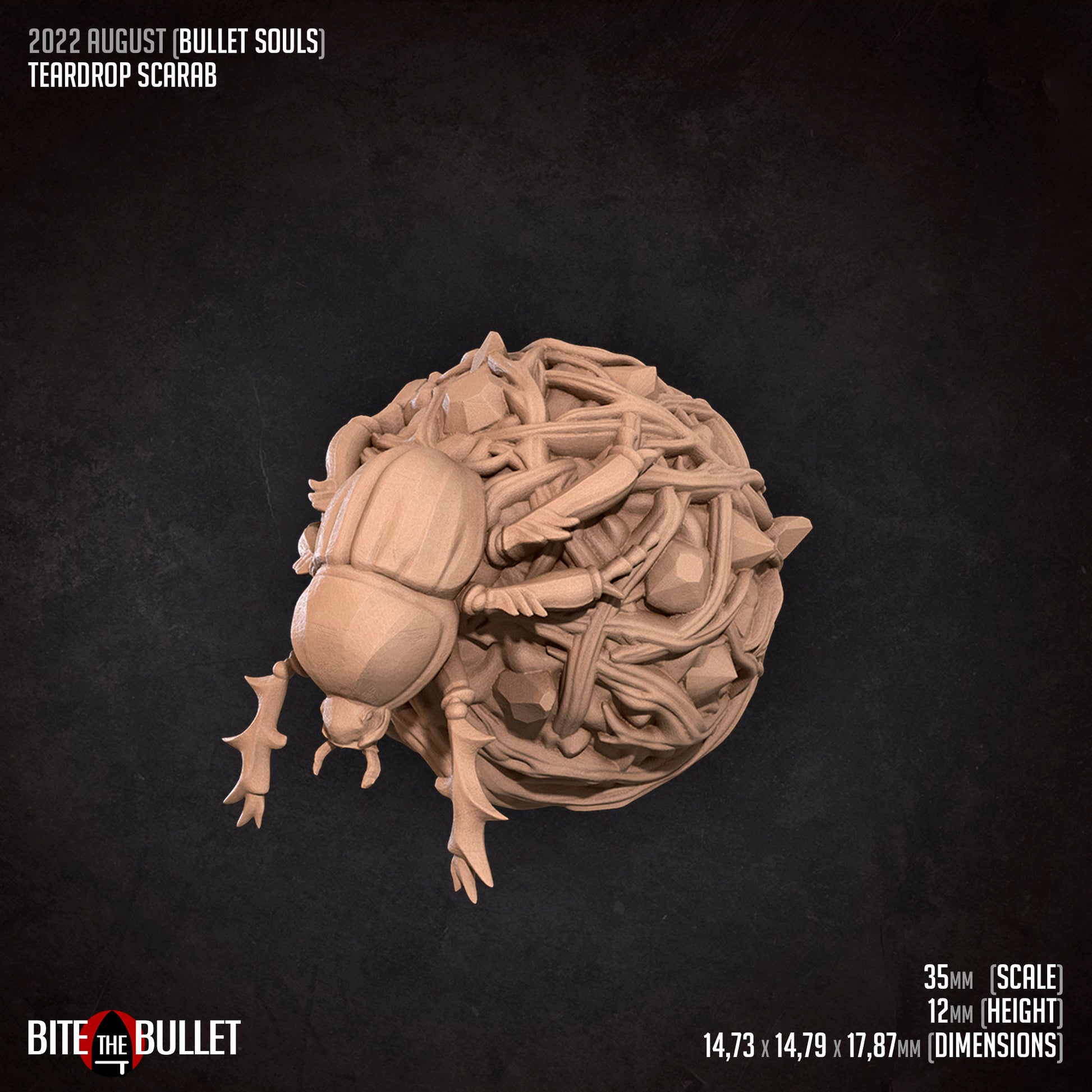 Crystal Lizard & Teardrop Scarab | Bite The Bullet | 35mm Scale | Resin Printed Tabletop RPG Miniature Figures | DND | 5E
