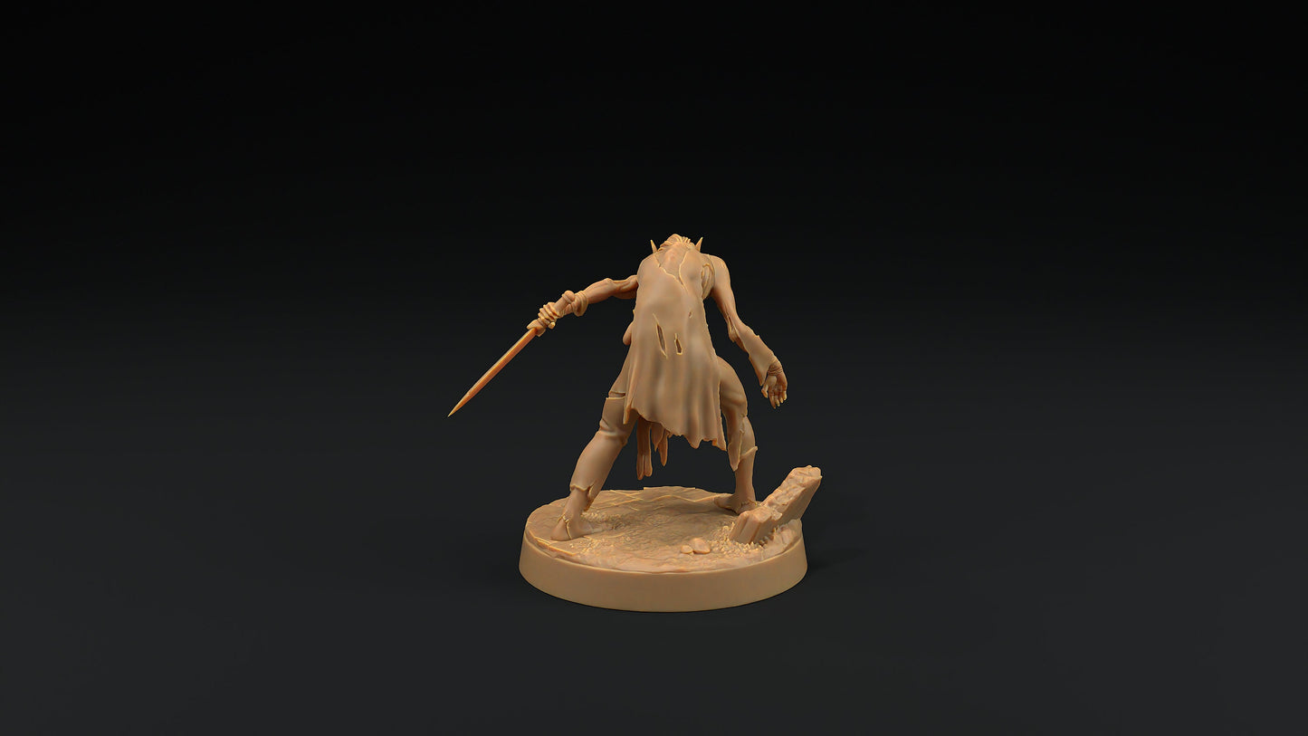 Elven Zombie | Dragon Trappers Lodge | Monster | One Page Rules | 32mm | Resin Printed Tabletop RPG Figures | DND | 5E | Halloween