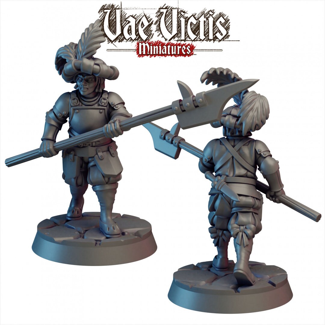 Elite Mercenaries Set Vol 2 (5 Minis) | Vae Victis Miniatures | 32mm Scale | Resin Printed Tabletop RPG Figures | DND | 5E