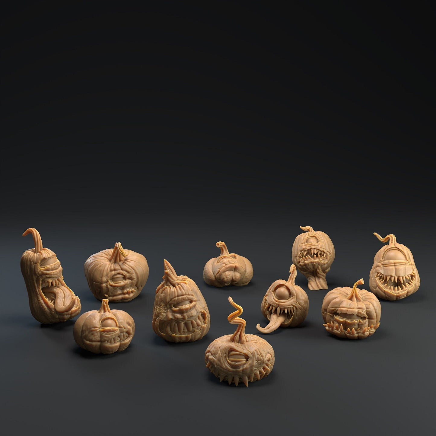 Pumpkin Heads | Dragon Trappers Lodge | Monster | One Page Rules | 32mm | Resin Printed Tabletop RPG Figures | DND | 5E | Halloween