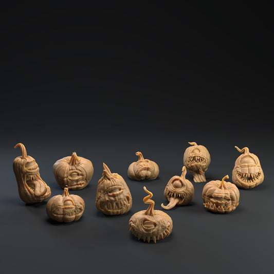 Pumpkin Heads | Dragon Trappers Lodge | Monster | One Page Rules | 32mm | Resin Printed Tabletop RPG Figures | DND | 5E | Halloween