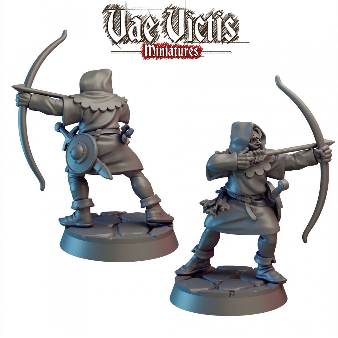 Bowman Set (5 Minis) | Vae Victis Miniatures | 32mm Scale | Resin Printed Tabletop RPG Figures | Unleash The Archers | DND | 5E