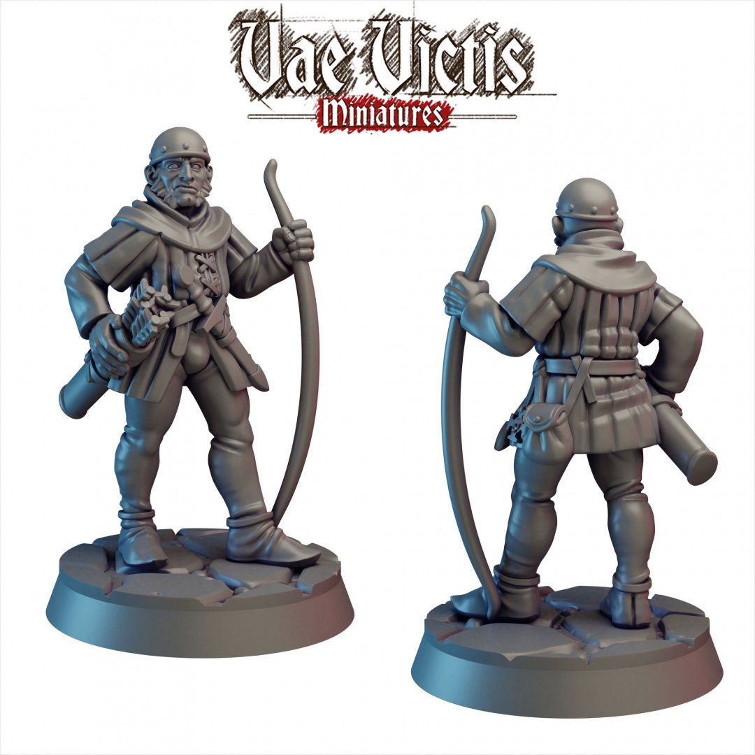 Bowman Set (5 Minis) | Vae Victis Miniatures | 32mm Scale | Resin Printed Tabletop RPG Figures | Unleash The Archers | DND | 5E