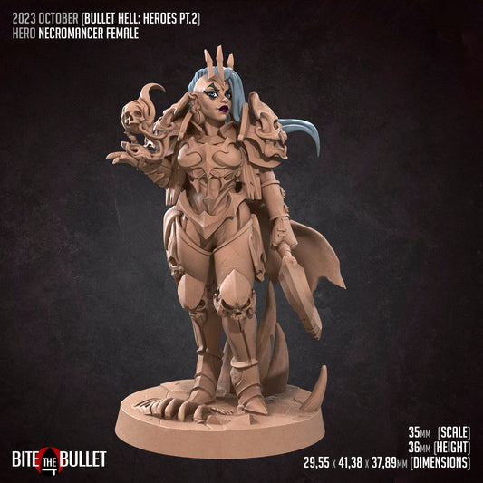 Necromancer Female | Bite The Bullet | 35mm Scale | Resin Printed Tabletop RPG Miniature Figures | DND | 5E