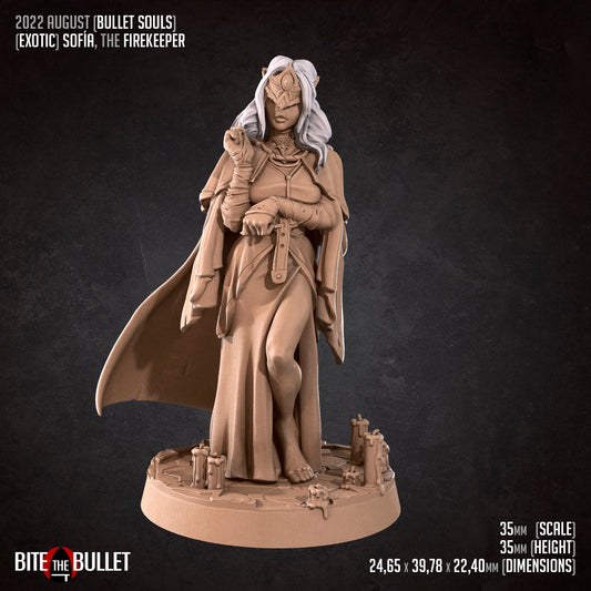 Sofia The Firekeeper | NSFW Option | Bite The Bullet | 35mm Scale | Resin Printed Tabletop RPG Miniature Figures | DND | 5E