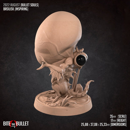 Basilisk | Bite The Bullet | 35mm Scale | Resin Printed Tabletop RPG Miniature Figures | DND | 5E