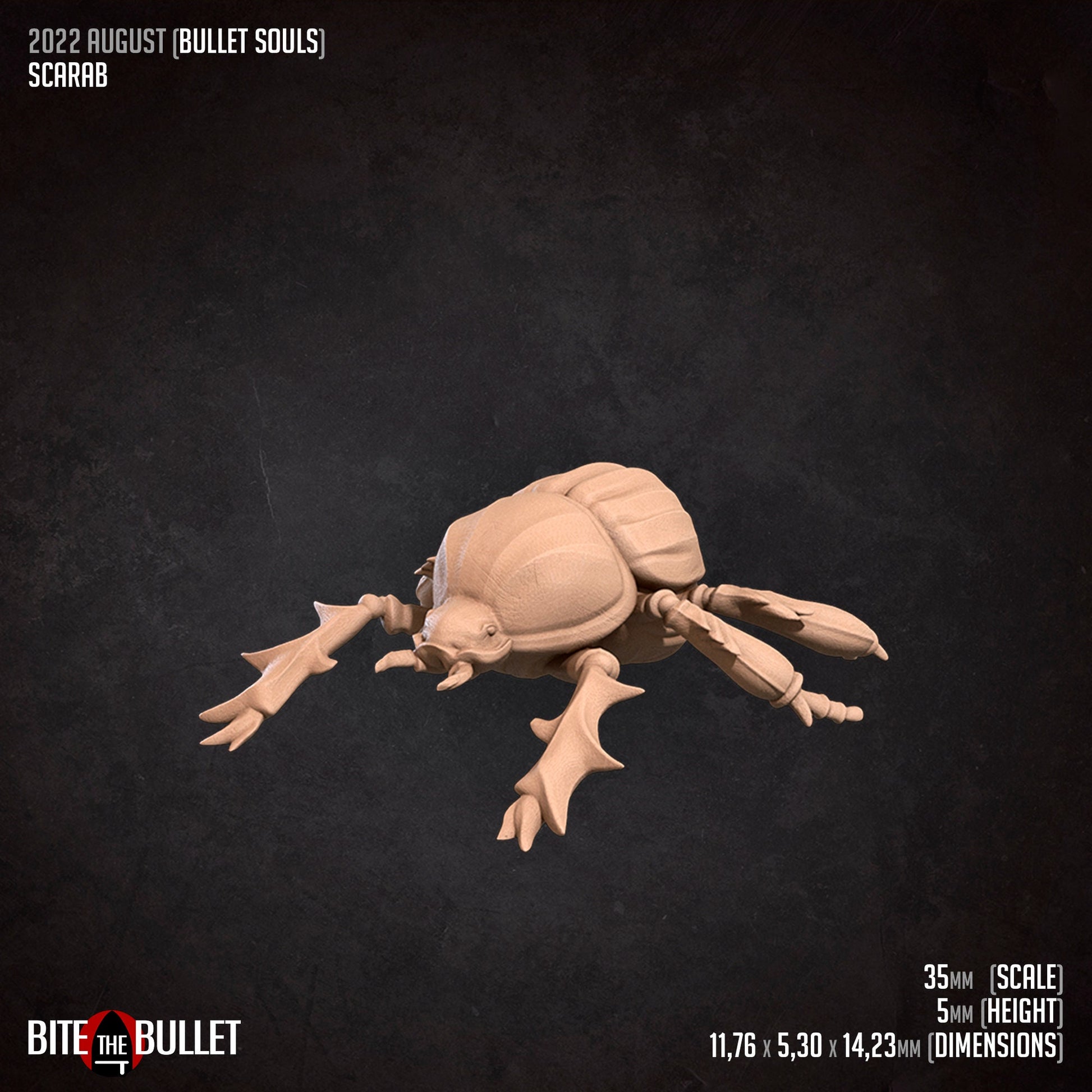 Crystal Lizard & Teardrop Scarab | Bite The Bullet | 35mm Scale | Resin Printed Tabletop RPG Miniature Figures | DND | 5E