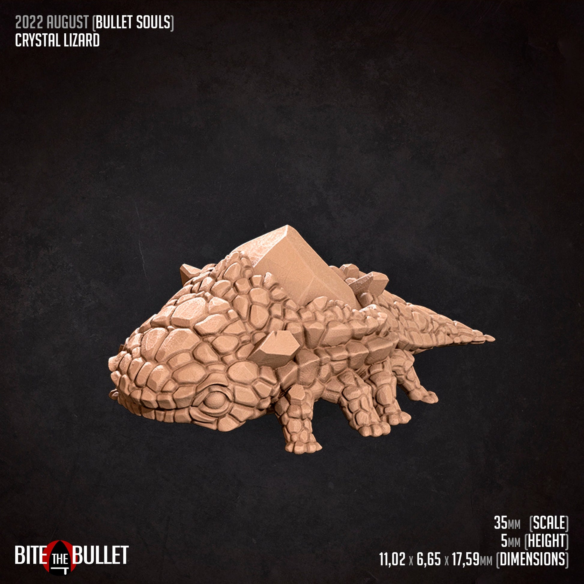 Crystal Lizard & Teardrop Scarab | Bite The Bullet | 35mm Scale | Resin Printed Tabletop RPG Miniature Figures | DND | 5E