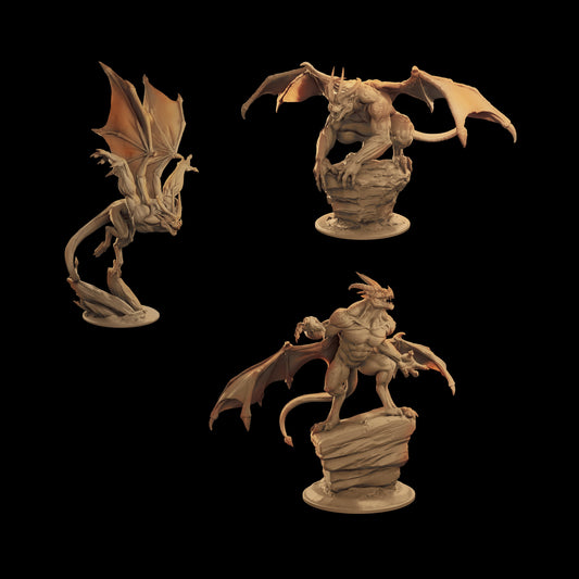 Gargoyle Set | Dragon Trappers Lodge | Monster | One Page Rules | 32mm | Resin Printed Tabletop RPG Figures | DND | 5E | Halloween