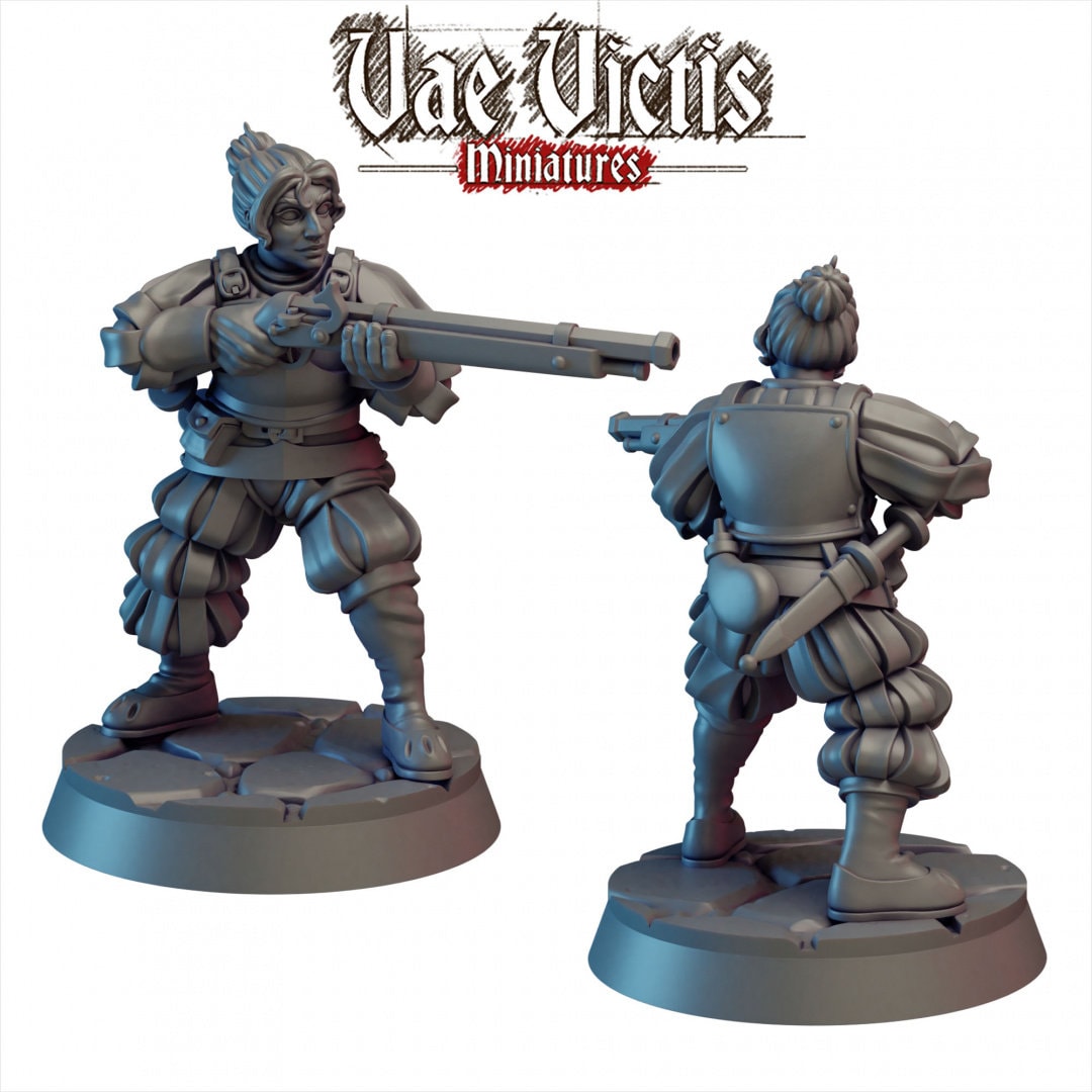 Elite Mercenaries Set Vol 2 (5 Minis) | Vae Victis Miniatures | 32mm Scale | Resin Printed Tabletop RPG Figures | DND | 5E