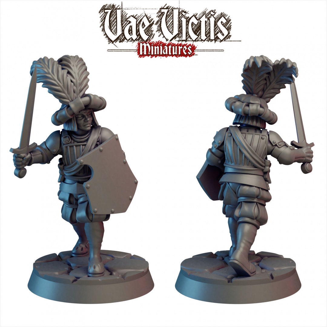Elite Mercenaries Set Vol 2 (5 Minis) | Vae Victis Miniatures | 32mm Scale | Resin Printed Tabletop RPG Figures | DND | 5E