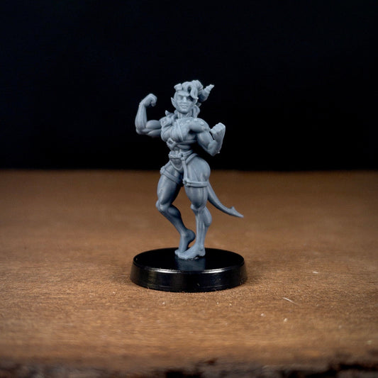 Buff Tiefling From Hell | Bae Victis | Vae Victis Miniatures | 32mm Scale | 75mm Scale | Resin Printed Tabletop RPG Figures | DND | 5E