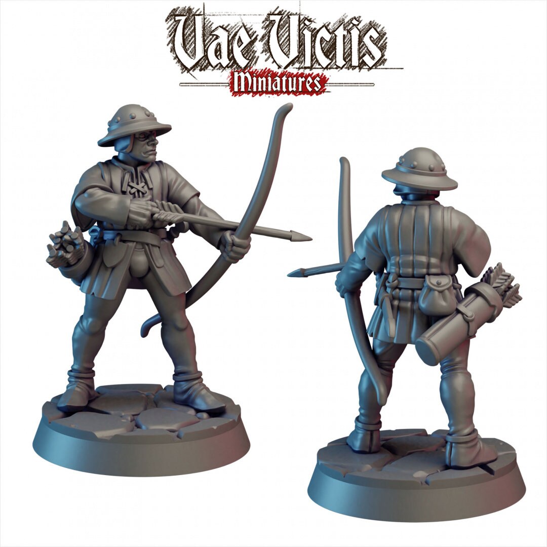 Bowman Set (5 Minis) | Vae Victis Miniatures | 32mm Scale | Resin Printed Tabletop RPG Figures | Unleash The Archers | DND | 5E