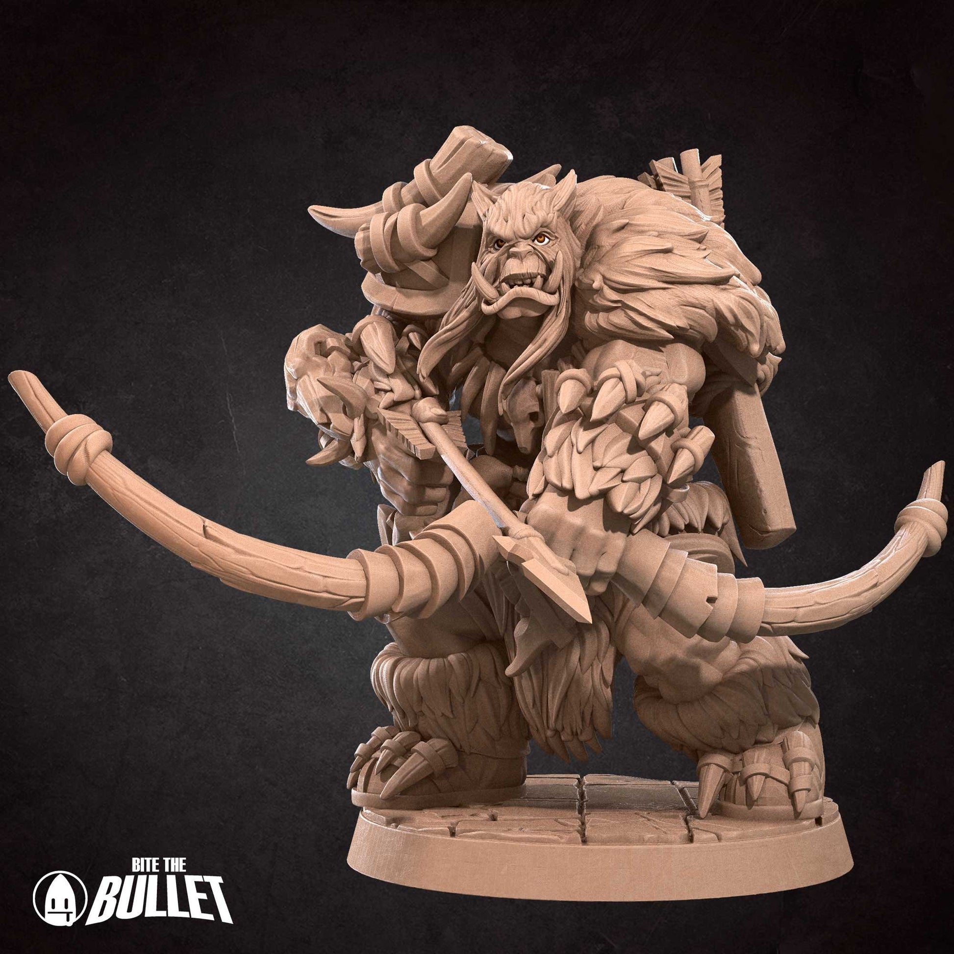 Orc Ranger & Bear | Bite The Bullet | 35mm Scale | Resin Printed Tabletop RPG Miniature Figures | DND | 5E