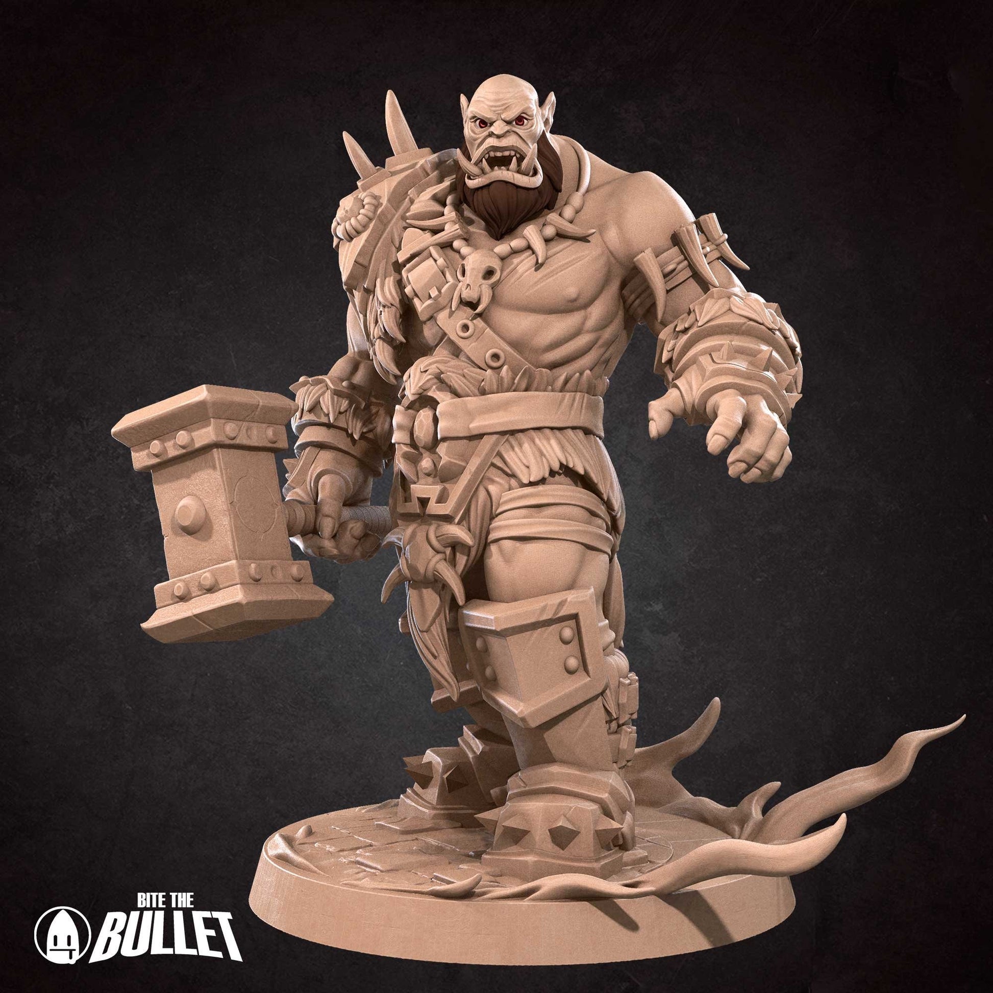 Orc Warchief | Bite The Bullet | 35mm Scale | Resin Printed Tabletop RPG Miniature Figures | DND | 5E